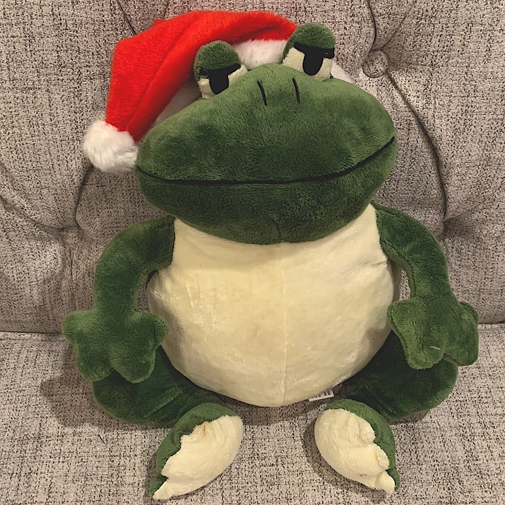 Vintage Holiday Frog Plush